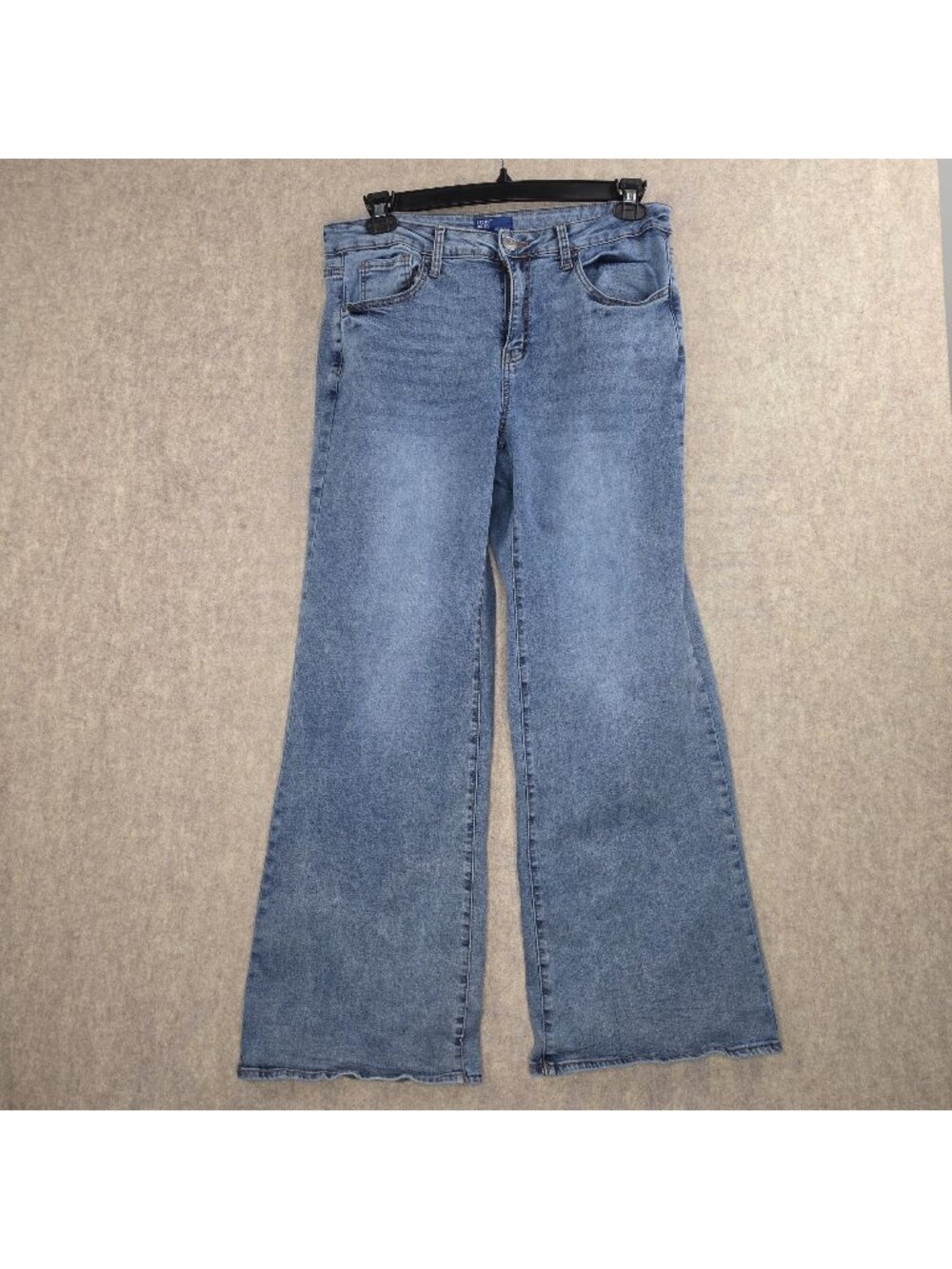 Project Indigo Womens Wide Leg High-Rise Jeans Size 15 Light Wash Denim